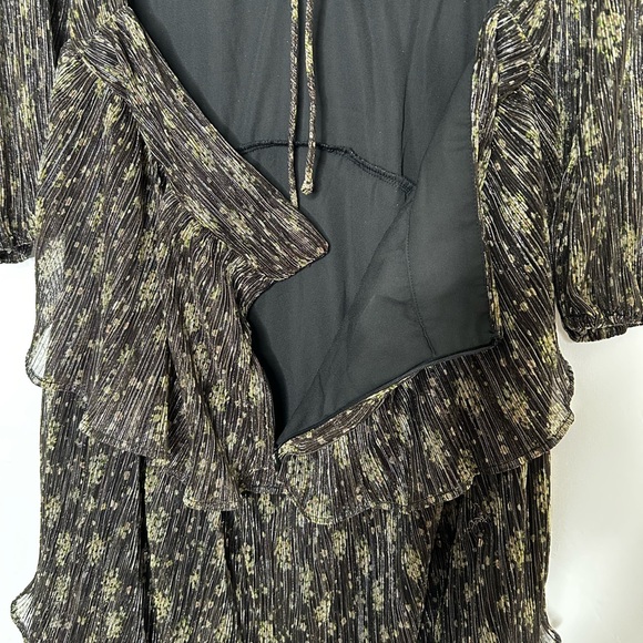 NWT ASTR The Label Black Floral Long Sleeve Maxi Dress Tiered Ruffle Low Back XL - Picture 3 of 14